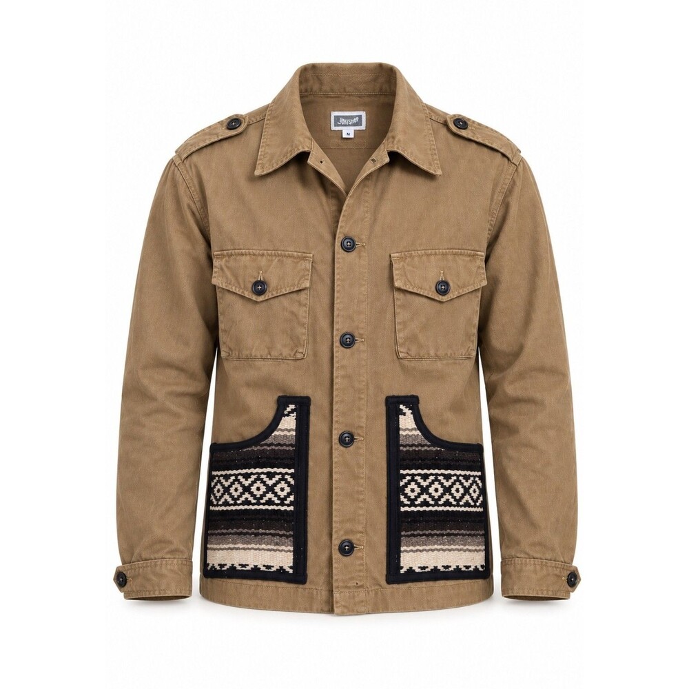 Yoki Shop Custom Reworked Military Jacket M Civilianaire Herringbone Patchwork